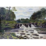 R.Jamieson (Early 20th century British School), a riverscape scene, oil on canvas, signed lower