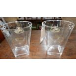 A pair of Lehmann design perspex champagne/ice buckets