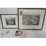 A collection of four engravings, two unframed