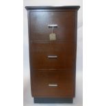 An early 20th century mahogany filing cabinet, raised on plinth base, H.105 W.53 D.66cm