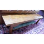 A French oak bench, H.45 W.180 D.35cm