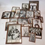A large collection of signed theatre and cinema photography, framed
