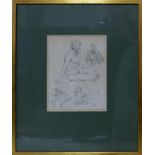 Sir William Orpen RA RHA (1878-1931), pencil sketch with neptune gallery label to verso for the '