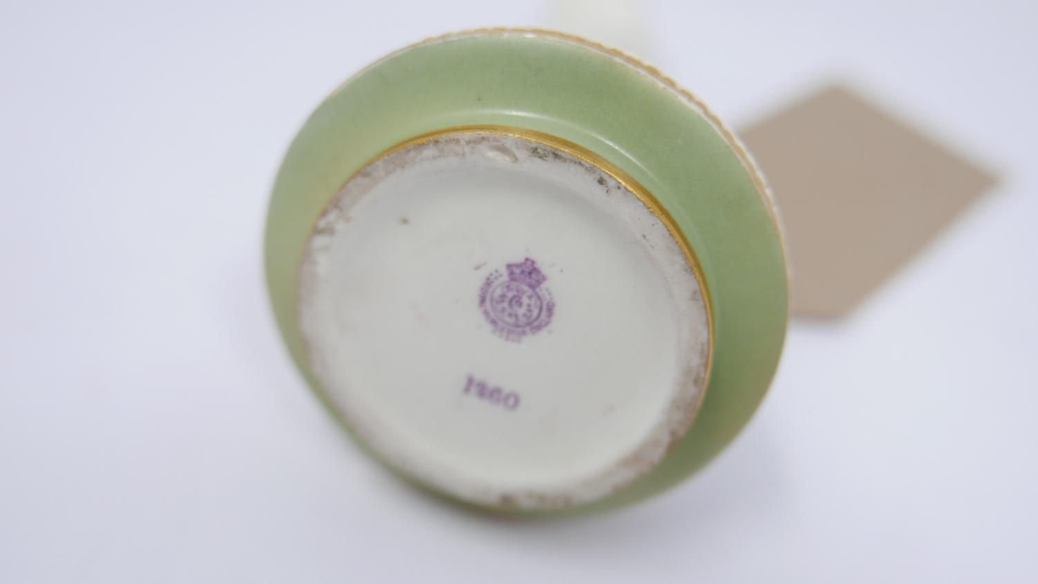 A Royal Worcester porcelain jug hand painted by Cole together with a pair of miniature Locke & co - Image 3 of 4