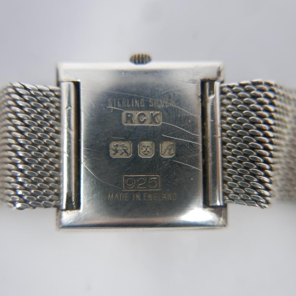 WITHDRAWN- A 1970's Roy King silver wristwatch, square textured dial signed, the textured silver - Image 3 of 7