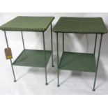 A pair of Lloyd loom style lamp tables