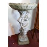 A stone bird bath, H.81cm