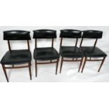 A set of four 20th century Danish teak dining chairs