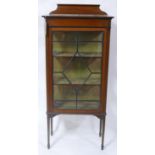 An Edwardian mahogany display cabinet, H.144 W.64 D.32cm