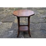 A late Victorian oak octagonal occasional table, H = 72cm W = 61cm W = 61cm