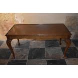 A burr walnut early Georgian style coffee table, H = 45cm W =95cm D =47cm