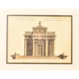 A framed and glazed print of classical architectural interest. H = 39cm W = 50cm