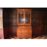 A late 19th century Georgian style mahogany bureau bookcase, H = 248cm W = 130cm D = 57cm