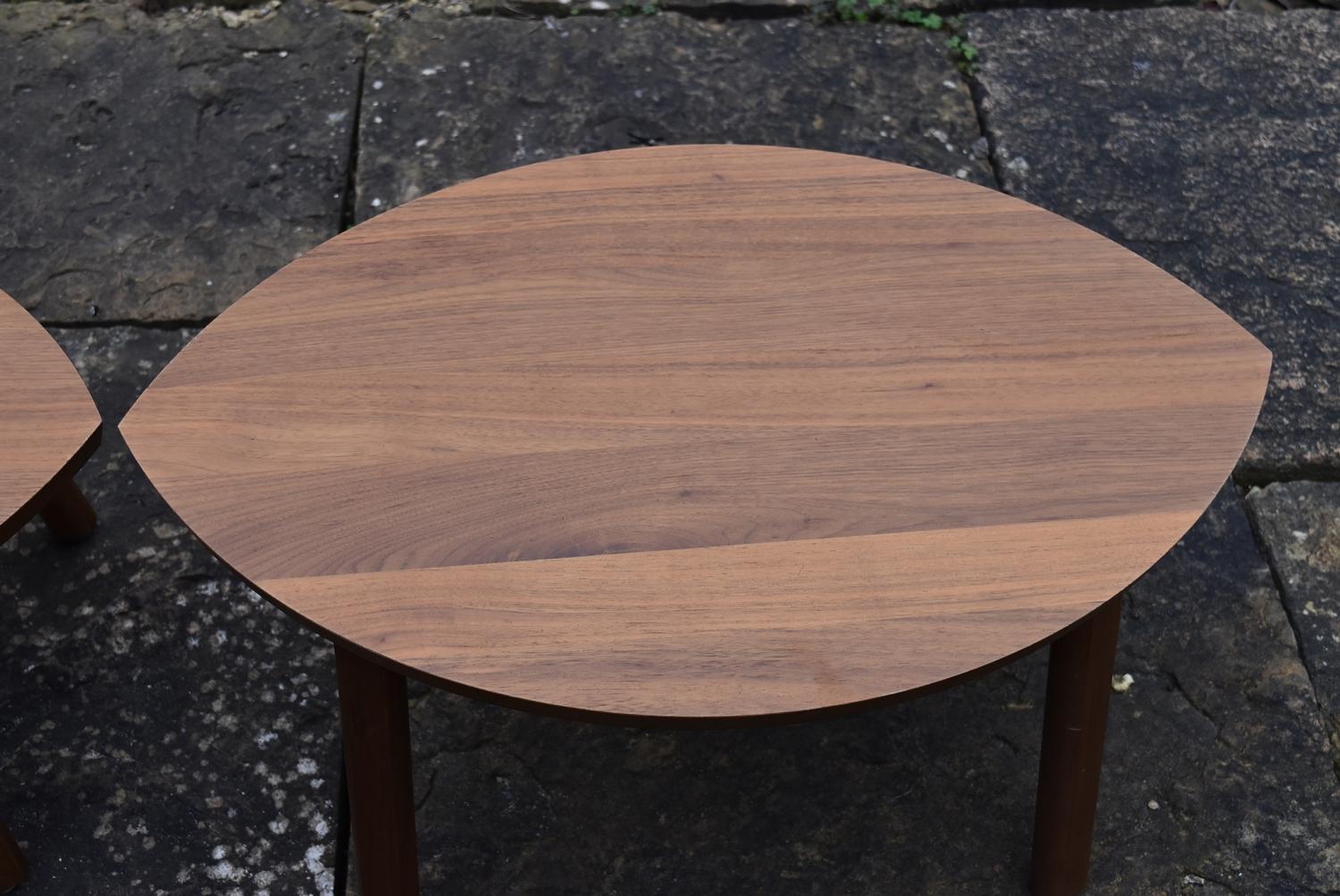 A pair of contemporary low hardwood tables, H = 37cm W = 73cm D = 49cm - Image 3 of 3