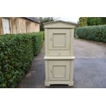 A French style painted pine kitchen cupboard, H = 169cm W = 77cm D = 50cm