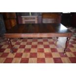 A flame mahogany William IV style writing table, H = 79 W = 183cm D = 107cm