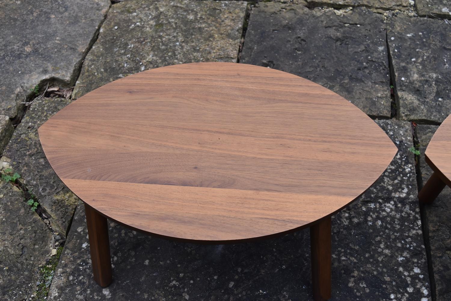 A pair of contemporary low hardwood tables, H = 37cm W = 73cm D = 49cm - Image 2 of 3