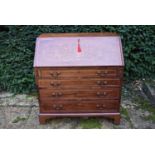 A good quality late Victorian mahogany bureau with profusely and well inlaid fall front, H = 89cm