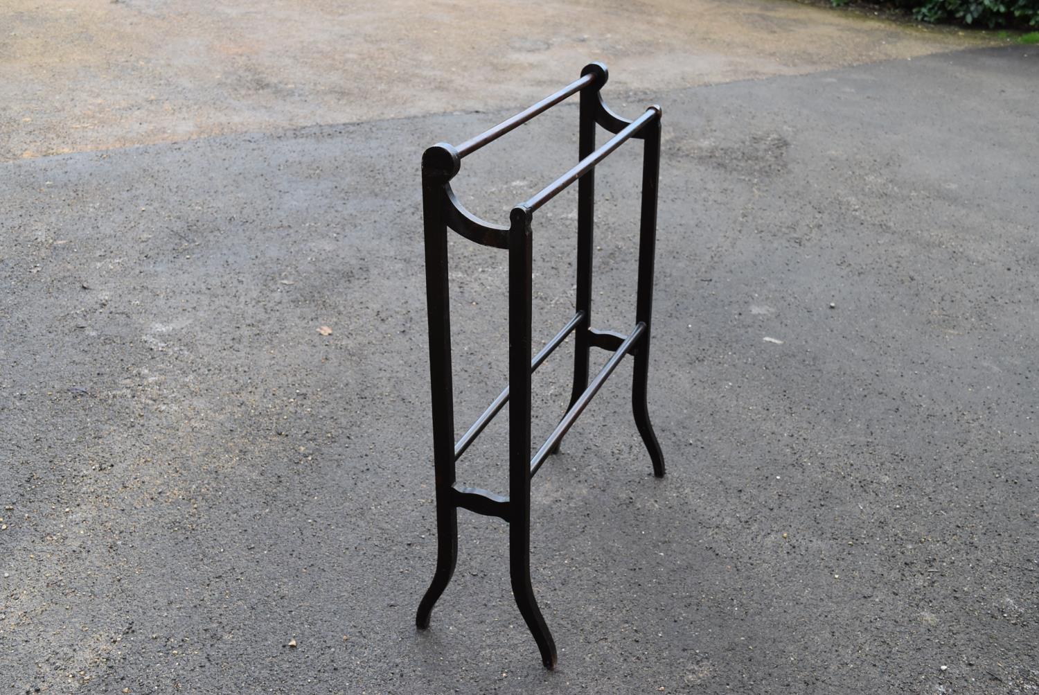 A late Victorian mahogany towel rail H = 93cm W = 69cm D = 28cm - Image 2 of 3