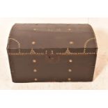 A 19th century domed top studded box, H = 39cm W = 67cm D = 42cm