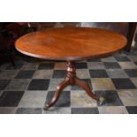A 19th century mahogany tilt top dining table, H = 75cm Diameter = 104cm