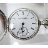 An Elgin USA full hunter pocket watch, the white enamel dial with Roman numerals and seconds