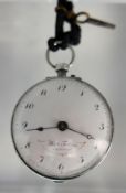 A silver open faced verge pocket watch, c.1800, the white enamel dial signed 'With Felsing A.