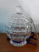 A William Yeoward smaller spherical cut crystal pot and cover, H: 18cm, RRP: £260
