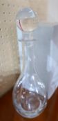 A boxed, Mario Cioni, Italian, clear-glass decanter and stopper, H:32 cm. Engraved to base.