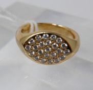 An 18ct yellow gold Tiffany & Co, diamond ring set with 22 round, brilliant-cut diamonds within an