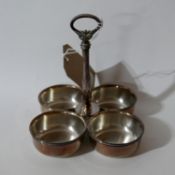 A Sambonet, silver-plated condiment dish of four compartments, H: 18.5cm.