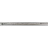 A 14ct white gold diamond tennis bracelet composed of 48, round brilliant-cut diamonds (9.25