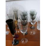 Nason Moreti & Co, Murano, Italian set of 12, individual hand-blown, Venetian glasses, Tallest: