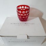 Two boxes of 12 Marioluca Giusti, Italian, 'Synthetic Crystal' red textured plastic beakers. H:
