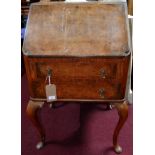 An early 20th century Maple & co walnut bureau, with makers label, H.104 W.66 D.51cm