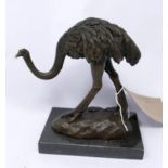 After Milo (Miguel Fernando Lopez), a bronze of an ostrich, bearing signature and plaque, on a