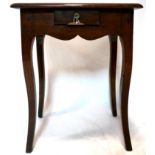 A 19th century French walnut side table of small size. H.47 W.45 D.30cm