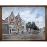 Hendrick Cornelius Kranenberg (1871-1948), 'Markt Veere', oil on canvas, signed, 65cm x 100cm