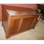 An oak blanket box, raised on square feet, H.55 W.72 D.47cm