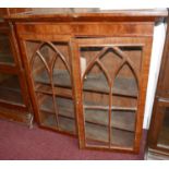 A Georgian mahogany astragal glazed bookcase section. H.82 W.84 (cornice) D.27cm