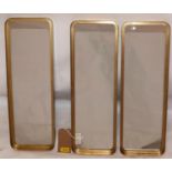 Three contemporary rectangular mirrors, 60 x 20cm (3)