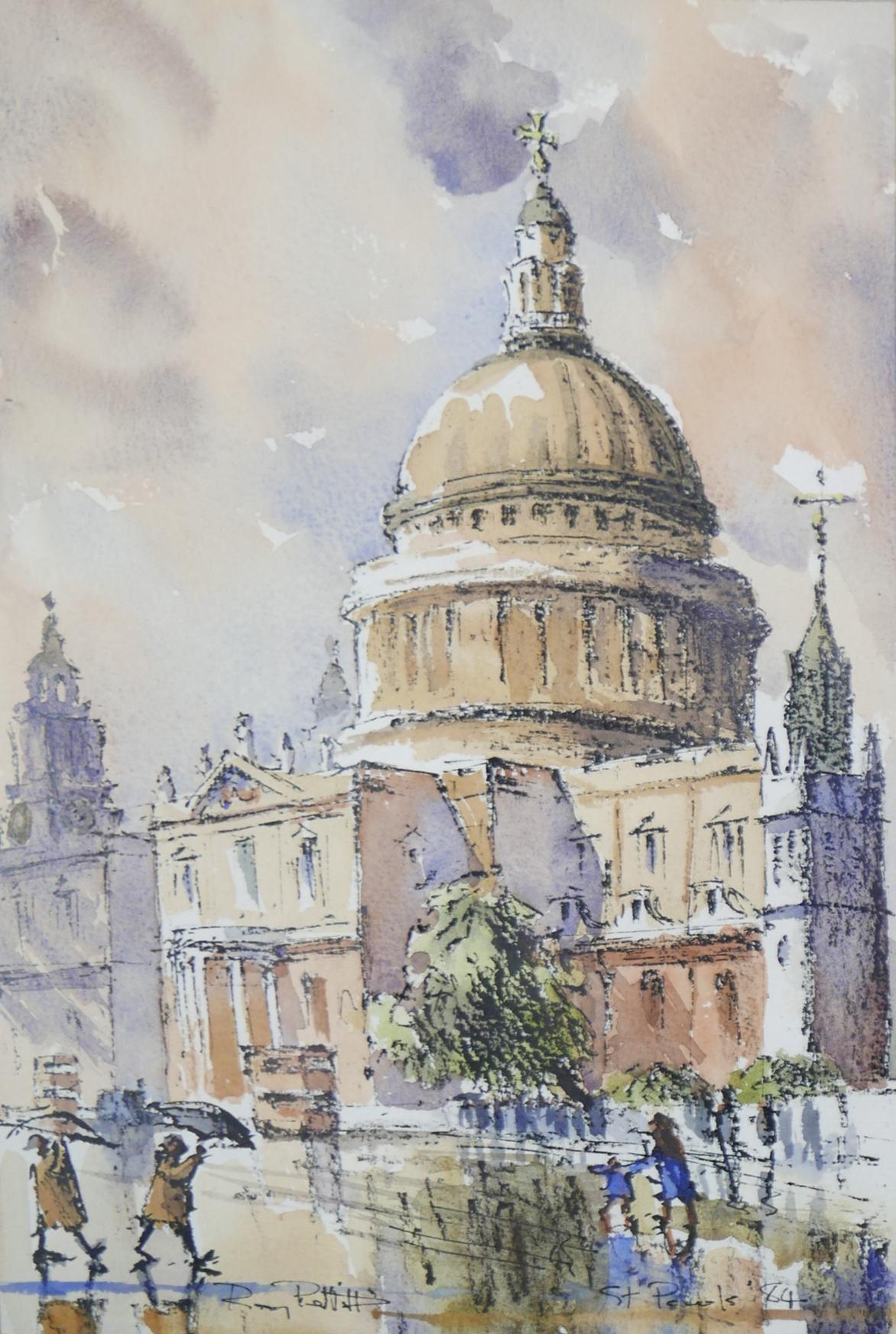 Roy Pettitt, a set of four watercolours of London, signed and dated 1984/5, 26 x 17 (4) - Bild 7 aus 7