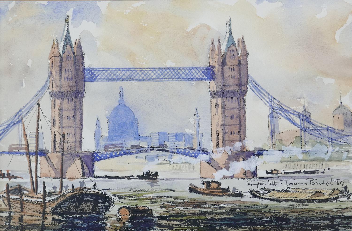 Roy Pettitt, a set of four watercolours of London, signed and dated 1984/5, 26 x 17 (4) - Bild 2 aus 7