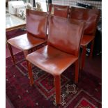 A set of four Cassina 412 cab chairs