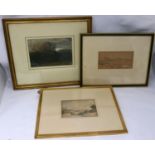 Three watercolours depicting mountainscape scenes