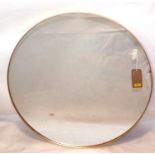 A contemporary circular wall mirror, Diameter 91cm