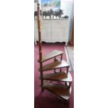 A set of mahogany Georgian style library steps, H.111cm