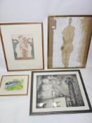 Four various framed pictures