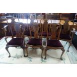 A set of 7 early Georgian style burr walnut dining chairs.