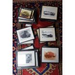 A large collection of framed photographs of vintage trucks (39)